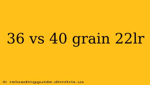 36 vs 40 grain 22lr