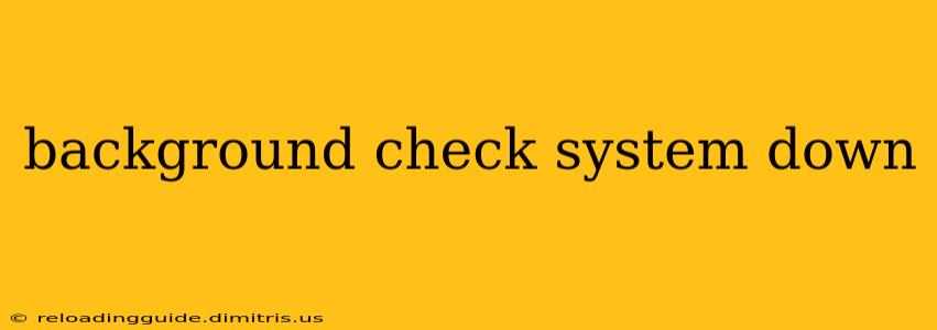 background check system down