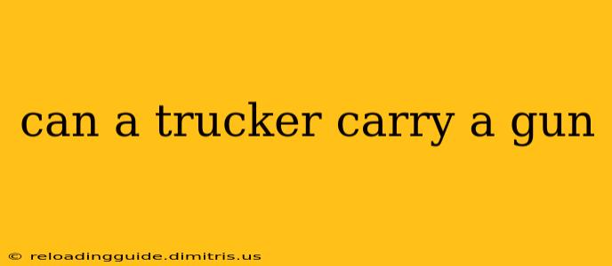 can a trucker carry a gun