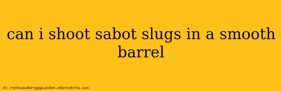 can i shoot sabot slugs in a smooth barrel