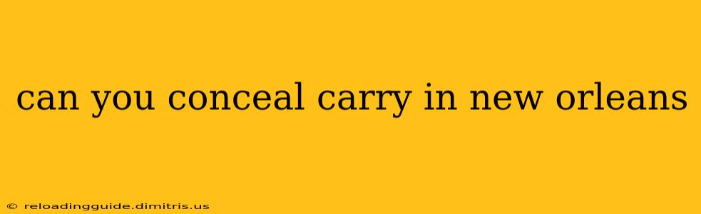 can you conceal carry in new orleans