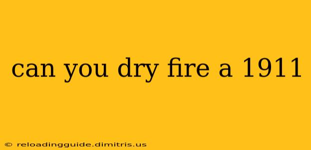 can you dry fire a 1911