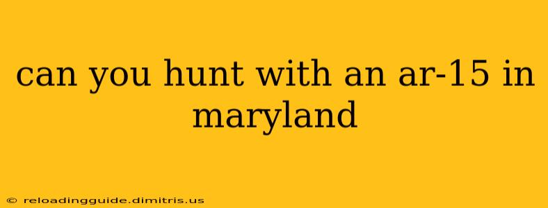 can you hunt with an ar-15 in maryland