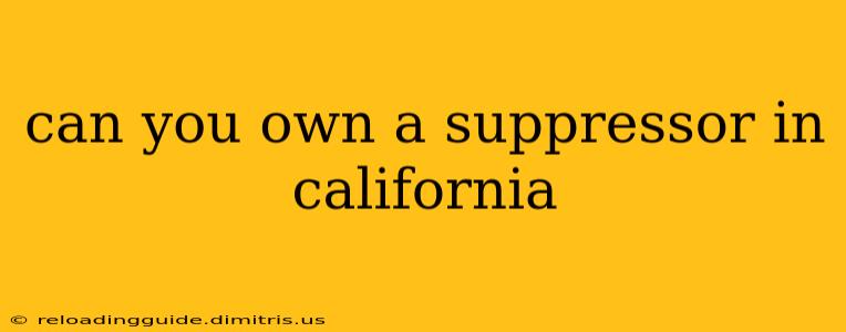 can you own a suppressor in california