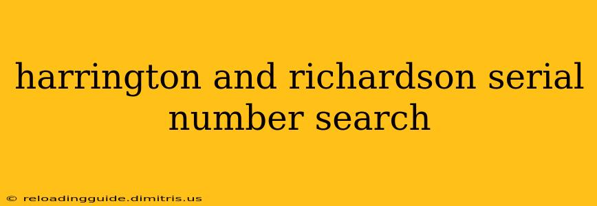 harrington and richardson serial number search