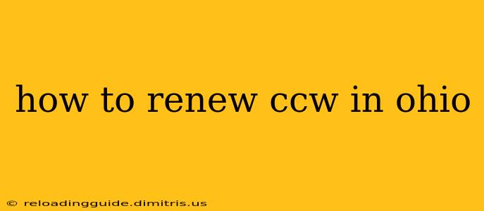 how to renew ccw in ohio