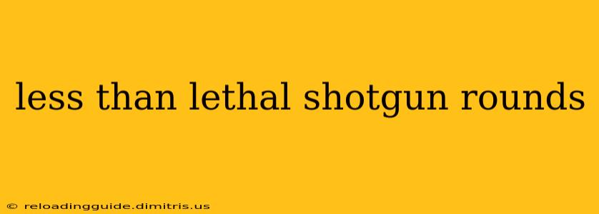 less than lethal shotgun rounds