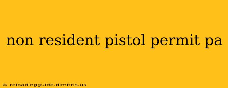 non resident pistol permit pa