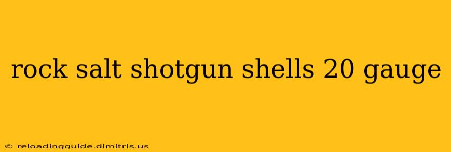 rock salt shotgun shells 20 gauge