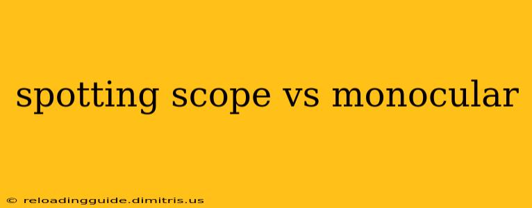 spotting scope vs monocular