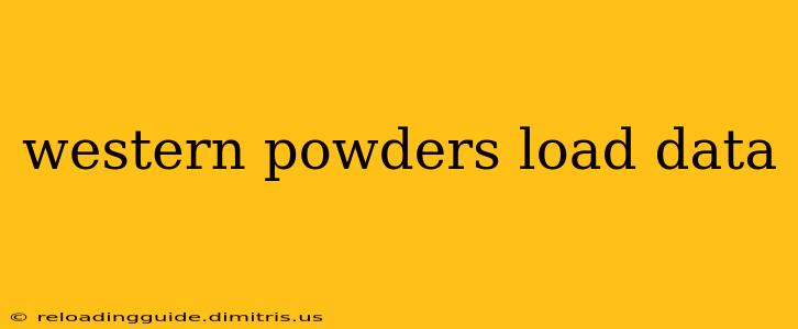 western powders load data