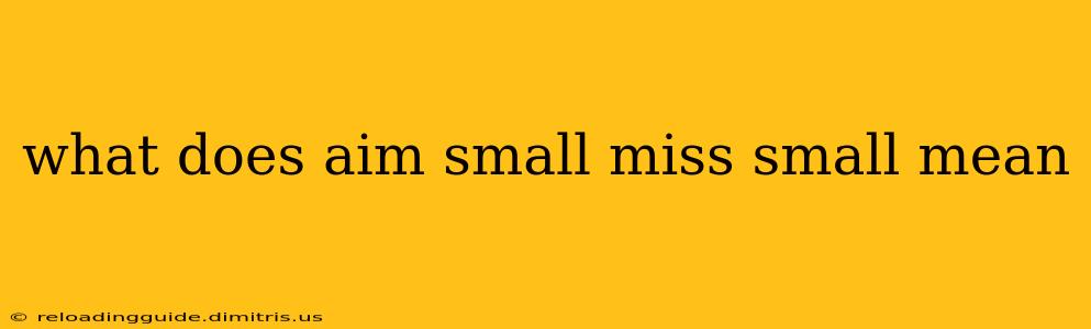 what does aim small miss small mean