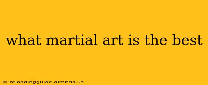 what martial art is the best