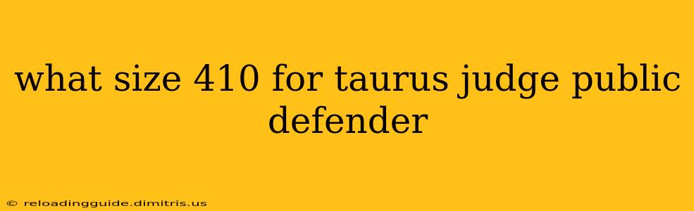 what size 410 for taurus judge public defender